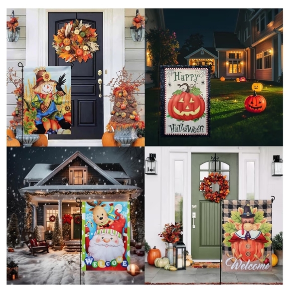 Festive Garden Flag Set - Double-Sided Holiday Decor - Picture 6 of 7